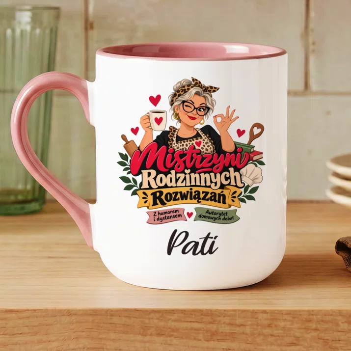 Kubek Personalizowany Dla Teściowej Prezent Na Dzień Mamy Dla Kobiety: Mistrzyni Rodzinnych