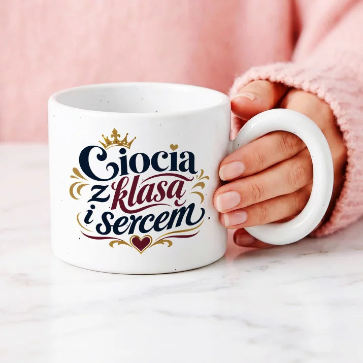 Kubek Z Okrągłym Uchem Dla Cioci Prezent Dla Kobiety: Ciepła Elegancja Kubek Z Okrągłym Uchem Dla Cioci Prezent Dla Kobiety: Ciepła Elegancja