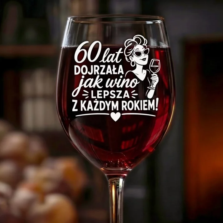 Kieliszek Do Wina Dla 60 Latki Prezent Na 60 Urodziny Dla Kobiety: Dojrzała Jak Wino 60 Kieliszek Do Wina Dla 60 Latki Prezent Na 60 Urodziny Dla Kobiety: Dojrzała Jak Wino 60