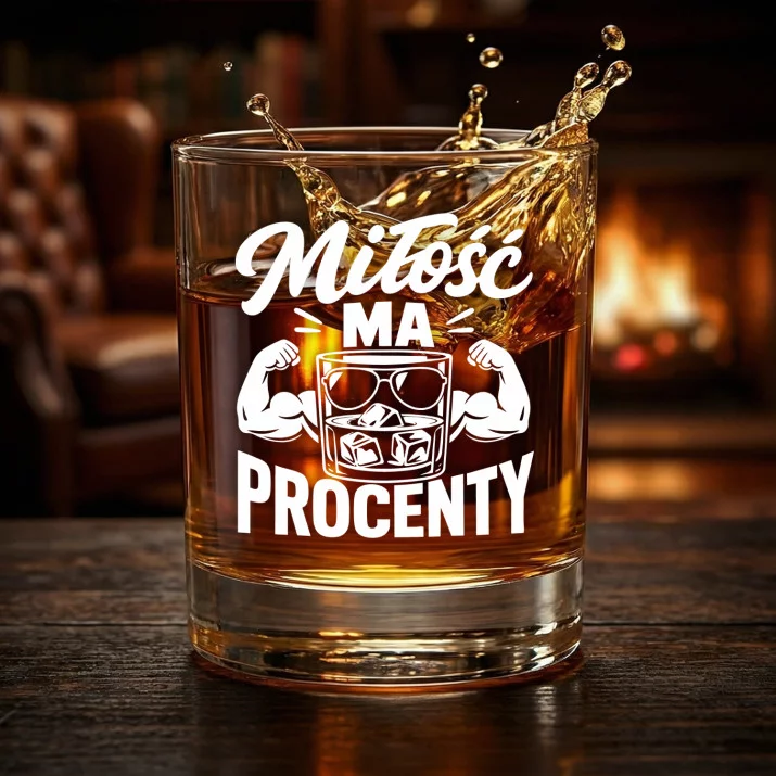 Szklanka Do Whisky Na Walentynki Prezent Na Rocznicę Dla Mężczyzny: Miłość Ma Procenty Szklanka Do Whisky Na Walentynki Prezent Na Rocznicę Dla Mężczyzny: Miłość Ma Procenty