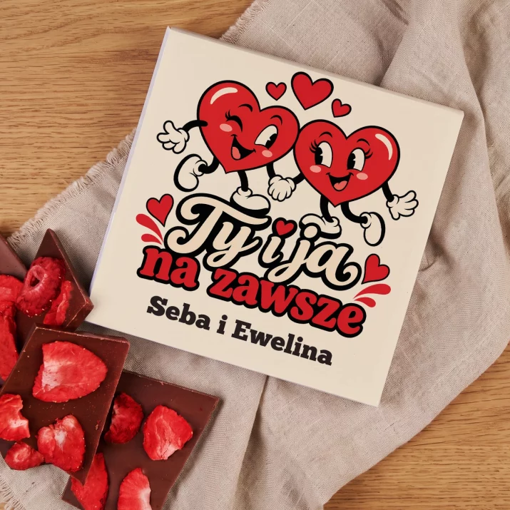 Czekolada z Truskawkami Na Walentynki Prezent Na Rocznicę Dla Pary: Ty I Ja Na Zawsze Czekolada z Truskawkami Na Walentynki Prezent Na Rocznicę Dla Pary: Ty I Ja Na Zawsze