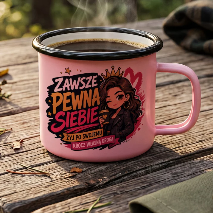Kubek Emaliowany Dla 22 Latki Prezent Na 20 Urodziny Dla Kobiety: Młoda Pewność Siebie Kubek Emaliowany Dla 22 Latki Prezent Na 20 Urodziny Dla Kobiety: Młoda Pewność Siebie