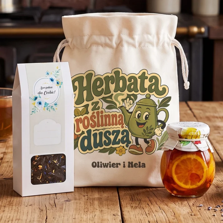 Zestaw Herbaciany Dla Wegetarian Prezent Dla Pary: Roślinna Maskotka Zestaw Herbaciany Dla Wegetarian Prezent Dla Pary: Roślinna Maskotka