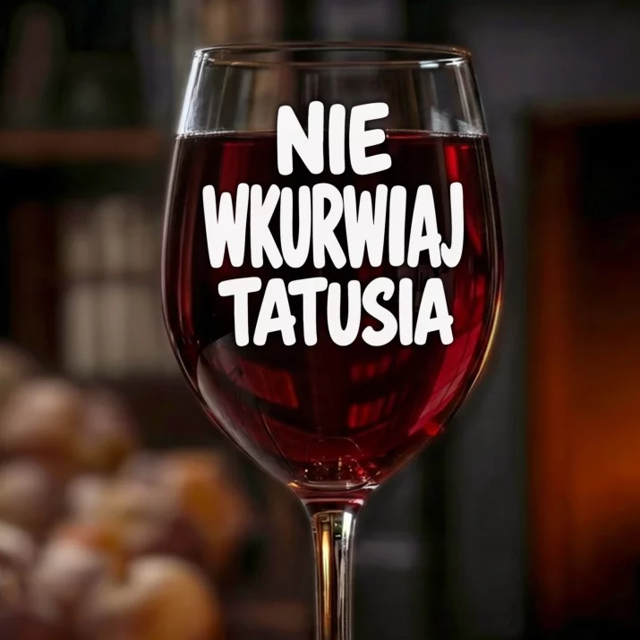 Kieliszek Do Wina Dla Taty Prezent Na Dzień Ojca Dla Mężczyzny: Ostrzeżenie Od Tatusia