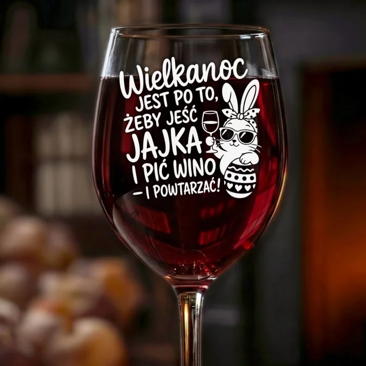 Kieliszek Do Wina Na Wielkanoc Prezent Dla Kobiety: Wielkanocne Wino Królik