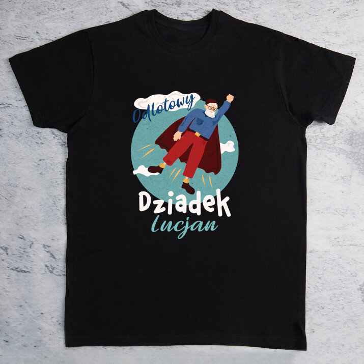 Odlotowy dziadek - Czarna koszulka męska