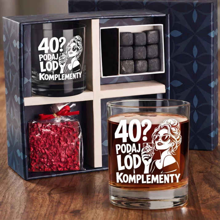 Zestaw Prezentowy Whisky Na 40 Urodziny Dla Kobiety: 40? Podaj Lód I Zestaw Prezentowy Whisky Na 40 Urodziny Dla Kobiety: 40? Podaj Lód I
