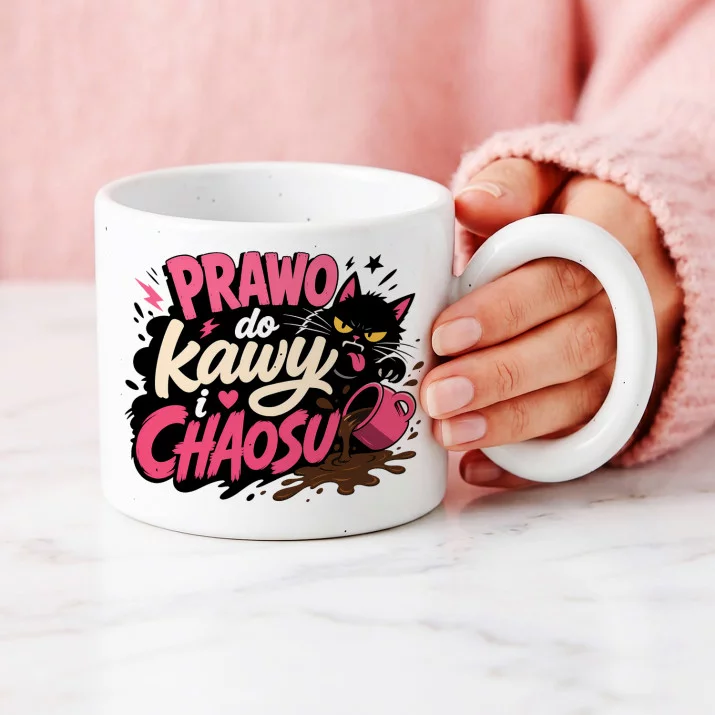 Kubek Z Okrągłym Uchem Na 18 Prezent Dla Kobiety: Kawowy Chaos