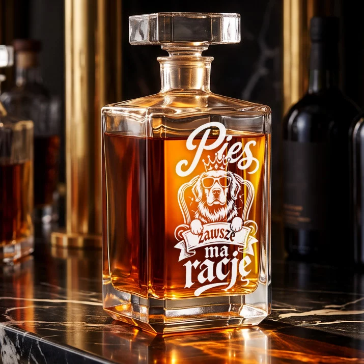 Karafka Do Whisky z Grawerem Dla Miłośnika Psów Prezent: Sarkastyczny Miłośnik Psów