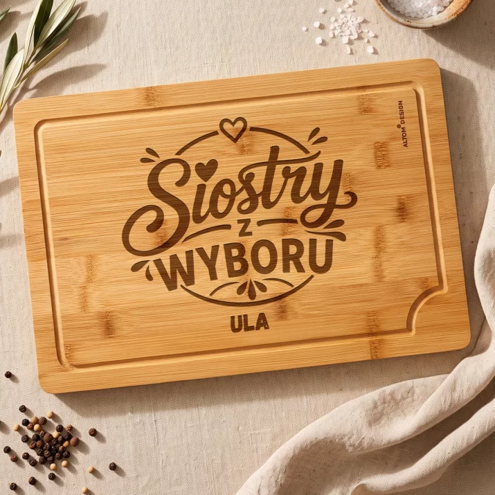 Deska Do Krojenia z Grawerem Dla Przyjaciółki Prezent Dla Kobiety: Siostry Z Wyboru Deska Do Krojenia z Grawerem Dla Przyjaciółki Prezent Dla Kobiety: Siostry Z Wyboru