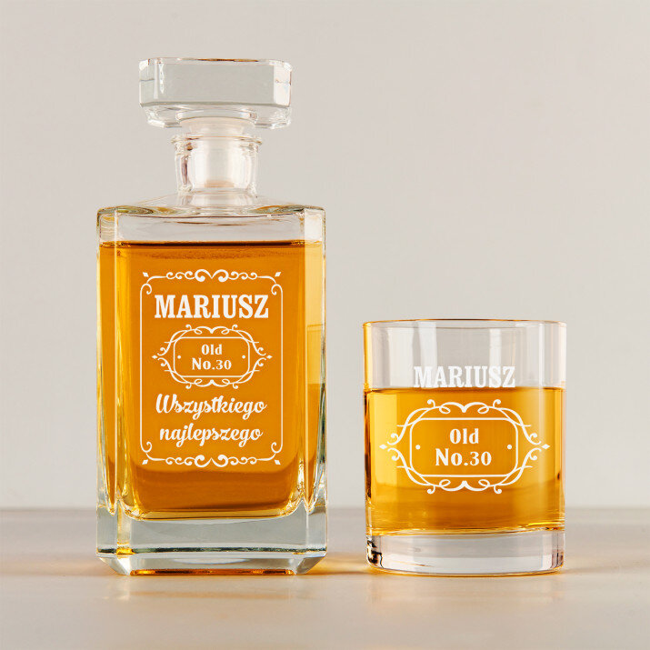  old no - Zestaw Grawerowana Karafka 0,7 i Szklanki Do Whisky