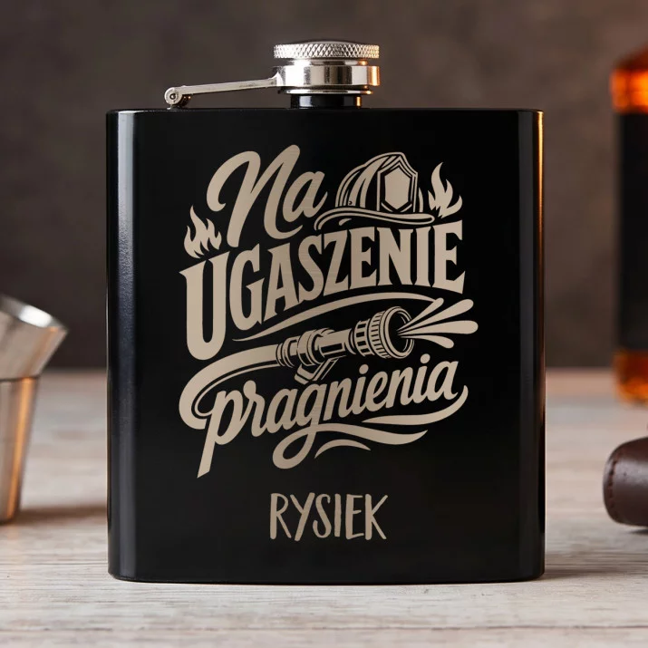 Piersiówka Z Grawerem Dla Strażaka Prezent Dla Mężczyzny: Na Ugaszenie Pragnienia Piersiówka Z Grawerem Dla Strażaka Prezent Dla Mężczyzny: Na Ugaszenie Pragnienia