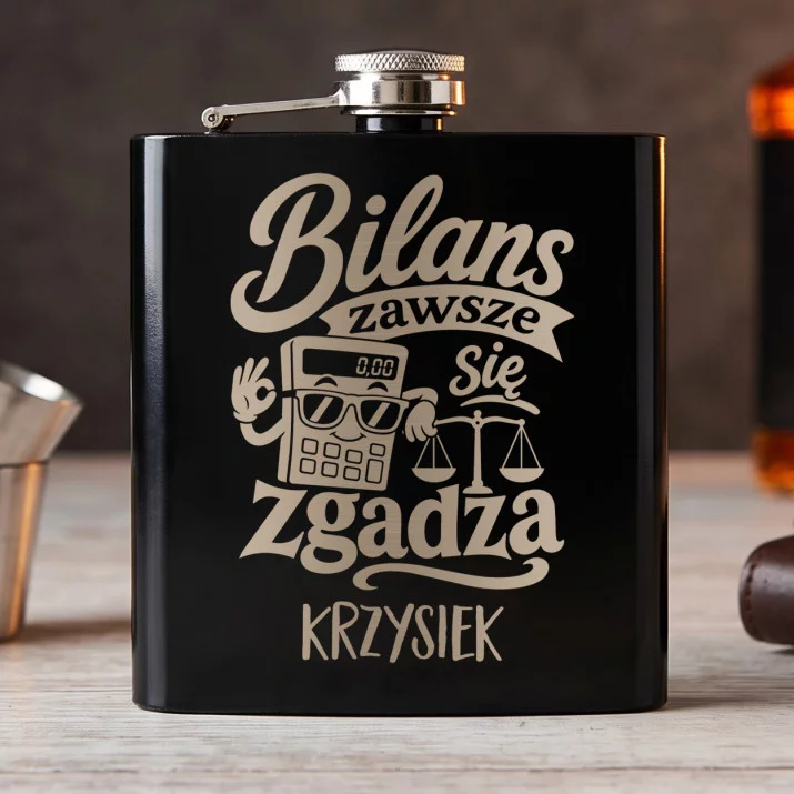 Piersiówka Z Grawerem Dla Księgowego Prezent Dla Mężczyzny: Pewny Bilans