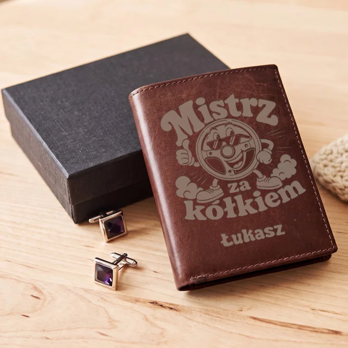 Portfel Męski Skórzany Dla Kierowcy Prezent Personalizowany: Mistrz Za Kółkiem
