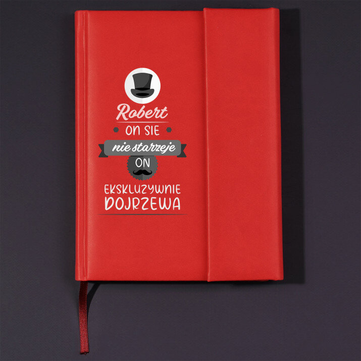 On się nie starzeje - Notes książkowy z zakładką