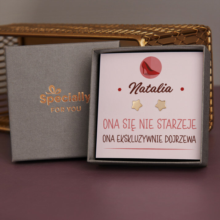 Ona się nie starzeje - Pozłacane kolczyki gwiazdki