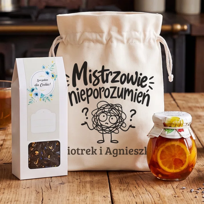 Zestaw Prezentowy z Herbatą Dla Przyjaciół Prezent Dla Pary: Mistrzowie Nieporozumień Zestaw Prezentowy z Herbatą Dla Przyjaciół Prezent Dla Pary: Mistrzowie Nieporozumień