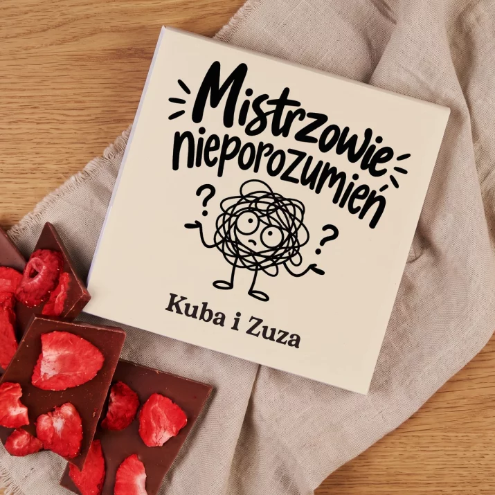 Czekolada z Truskawkami Dla Przyjaciół Prezent Dla Pary: Mistrzowie Nieporozumień Czekolada z Truskawkami Dla Przyjaciół Prezent Dla Pary: Mistrzowie Nieporozumień