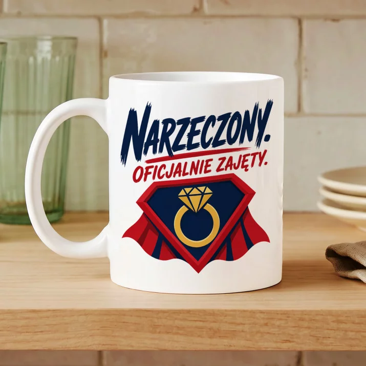 Kubek Z Nadrukiem Dla Narzeczonego Prezent Na Dzień Chłopaka Dla Mężczyzny: Oficjalnie Zajęty Kubek Z Nadrukiem Dla Narzeczonego Prezent Na Dzień Chłopaka Dla Mężczyzny: Oficjalnie Zajęty