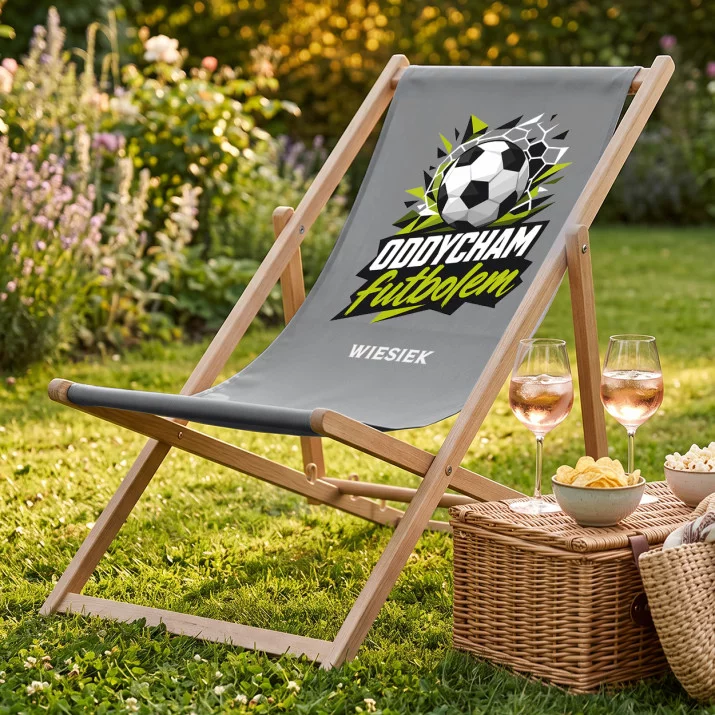Leżak Z Nadrukiem Dla Fana Piłki Nożnej Prezent Dla Mężczyzny: Oddycham Futbolem