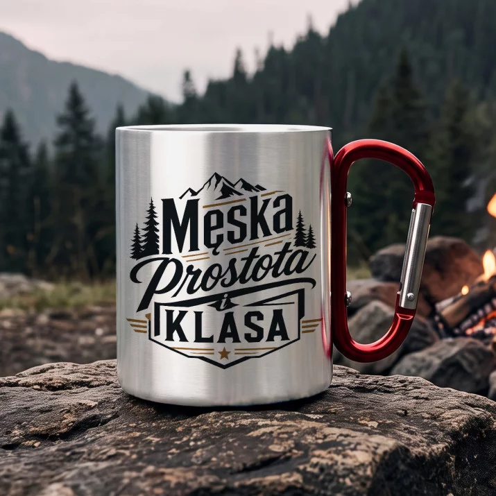 Kubek Metalowy z Karabińczykiem Na Boże Narodzenie Prezent Dla Mężczyzny: Męska Elegancja Kubek Metalowy z Karabińczykiem Na Boże Narodzenie Prezent Dla Mężczyzny: Męska Elegancja