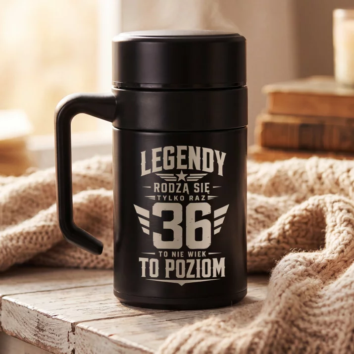 Kubek Termiczny Z Grawerem Dla 36 Latka Prezent Na 35 Urodziny Dla Mężczyzny: Legendy 36 Poziom