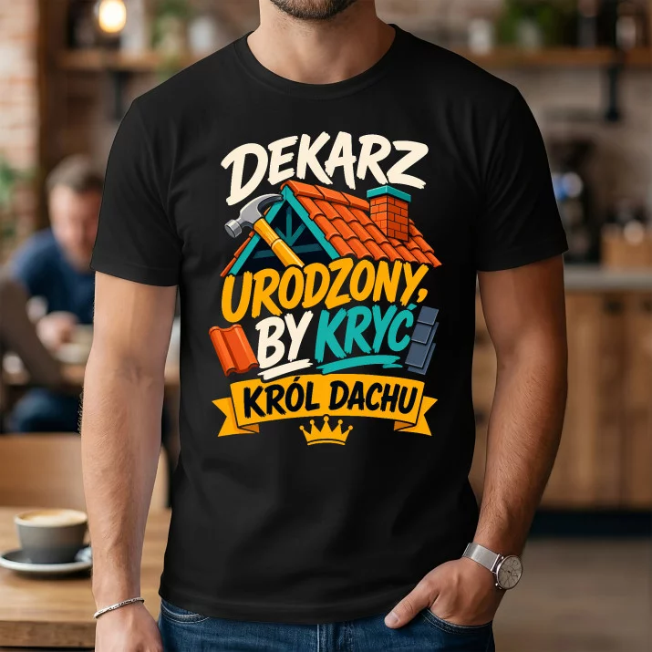 Koszulka Męska Dla Dekarza Prezent Dla Mężczyzny: Urodzony By Kryć