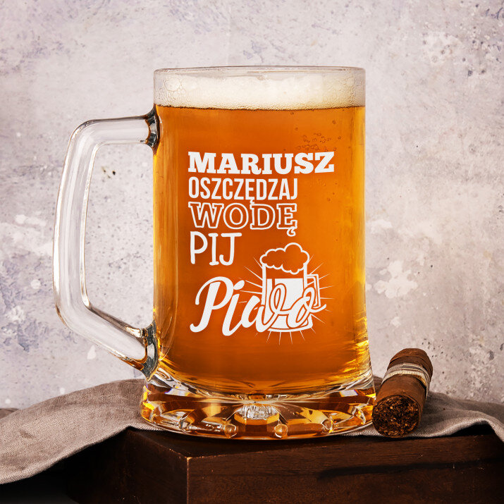 Oszczędzaj wodę - Personalizowany Kufel