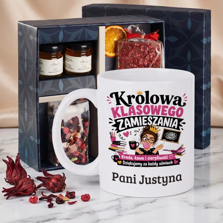 Zestaw Prezenowy z Kubkiem Dla Nauczycielki Na Dzień Nauczyciela Dla Kobiety: Królowa Klasowego Zestaw Prezenowy z Kubkiem Dla Nauczycielki Na Dzień Nauczyciela Dla Kobiety: Królowa Klasowego