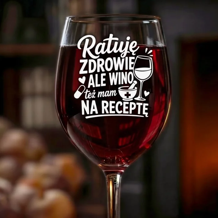 Kieliszek Do Wina Dla Farmaceutki Prezent Dla Kobiety: Wino Na Receptę Kieliszek Do Wina Dla Farmaceutki Prezent Dla Kobiety: Wino Na Receptę
