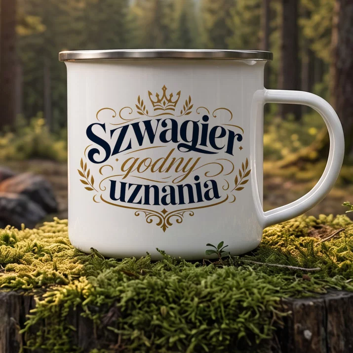 Kubek Emaliowany Dla Szwagra Prezent Dla Mężczyzny: Dystyngowany Szwagier