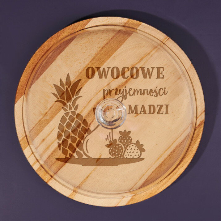 Owocowe przyjemności - Deska ze szklanym kloszem
