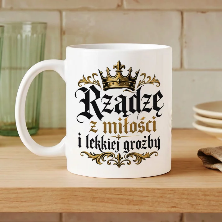 Kubek Z Nadrukiem Na Rocznicę Ślubu Prezent Na Walentynki Dla Kobiety: Władza Z Miłością Kubek Z Nadrukiem Na Rocznicę Ślubu Prezent Na Walentynki Dla Kobiety: Władza Z Miłością