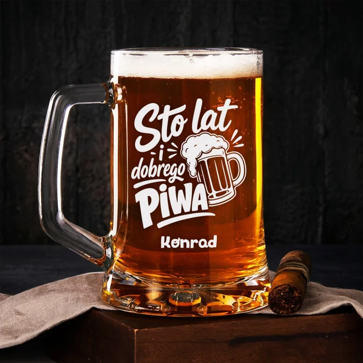 Kufel Personalizowany z Grawerem Na 100 Urodziny Prezent Dla Mężczyzny: Setny Toast Kufel Personalizowany z Grawerem Na 100 Urodziny Prezent Dla Mężczyzny: Setny Toast