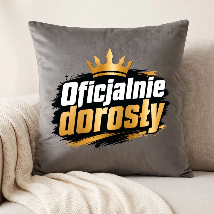 Poduszka Dekoracyjna Na 18 Urodziny Prezent Dla Mężczyzny: Oficjalnie Dorosły Poduszka Dekoracyjna Na 18 Urodziny Prezent Dla Mężczyzny: Oficjalnie Dorosły