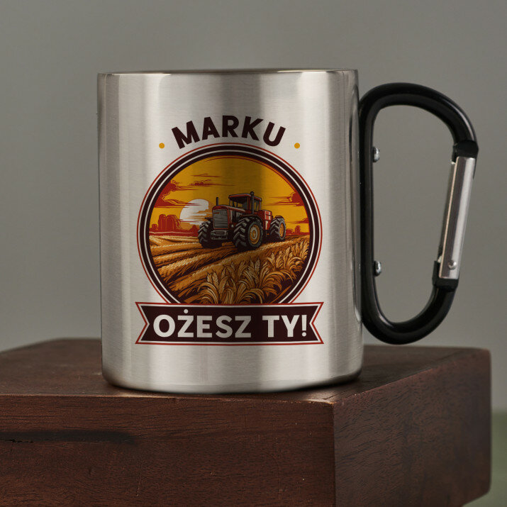 Ożesz Ty - Kubek metalowy z karabińczykiem