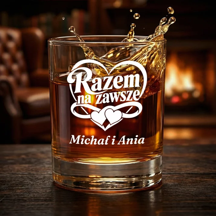 Szklanki Do Whisky z Grawerem Na Święta Prezent Dla Pary: Razem Na Zawsze