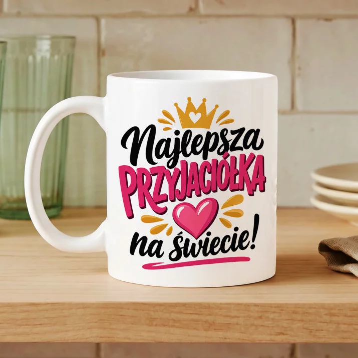 Kubek Z Nadrukiem Dla Najlepszej Przyjaciółki Prezent Dla Kobiety: Królowa Przyjaźni Kubek Z Nadrukiem Dla Najlepszej Przyjaciółki Prezent Dla Kobiety: Królowa Przyjaźni