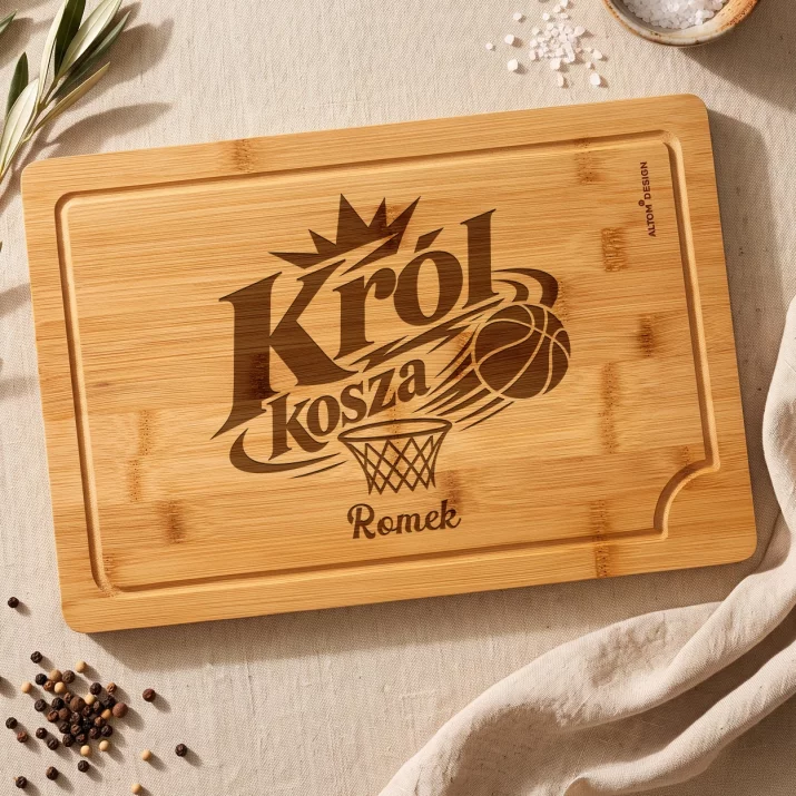Deska Do Krojenia z Grawerem Dla Koszykarza Prezent Dla Mężczyzny: Król Kosza