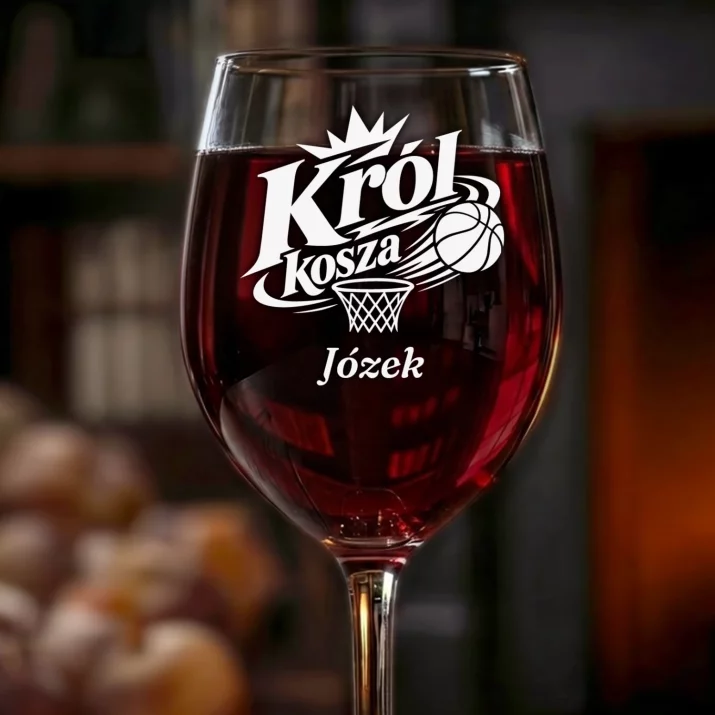 Kieliszek Do Wina z Grawerem Dla Koszykarza Prezent Dla Mężczyzny: Król Kosza