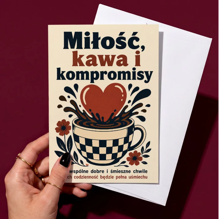 Kartka z Życzeniami Dla Młodej Pary Na Ślub Dla Pary: Komediowy Duet Retro