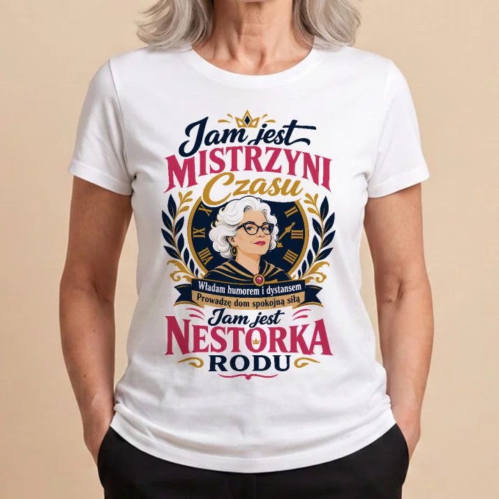 Koszulka Damska Biała Dla 75 Latki Prezent Na 75 Urodziny Dla Kobiety: Spokojna Siła Rodu