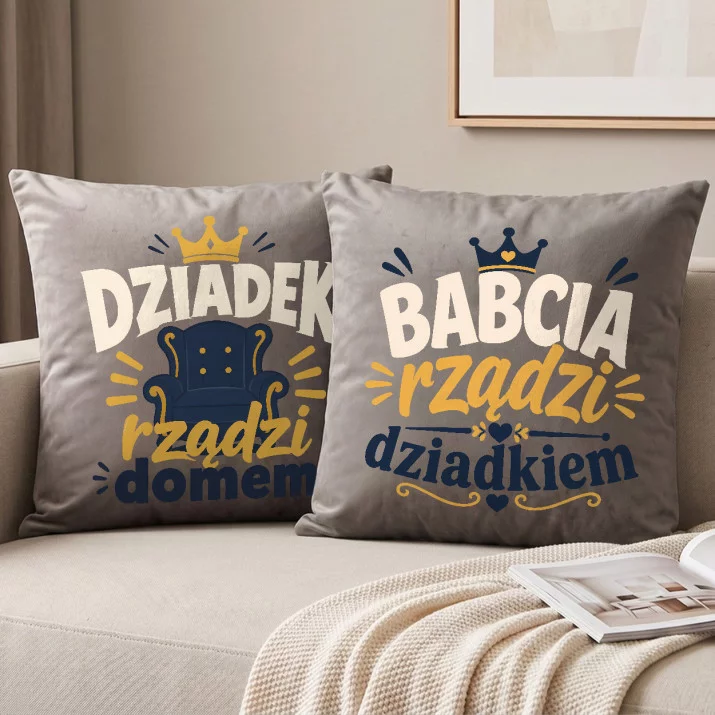 Poduszki Dekoracyjne Dla Dziadków Prezent Na Dzień Babci i Dziadka Dla Pary: Władcy Domu