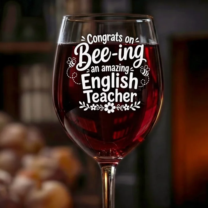 Kieliszek Do Wina Dla Nauczyciela Angielskiego Prezent Dla Mężczyzny: Bee-Ing An Amazing Teacher