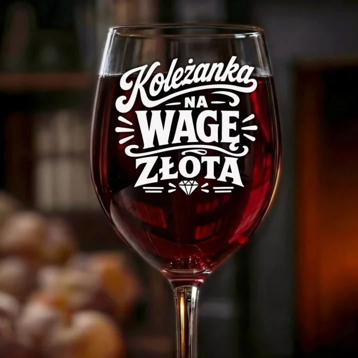 Kieliszek Do Wina Dla Koleżanki Prezent Dla Kobiety: Koleżanka Na Wagę Złota Kieliszek Do Wina Dla Koleżanki Prezent Dla Kobiety: Koleżanka Na Wagę Złota