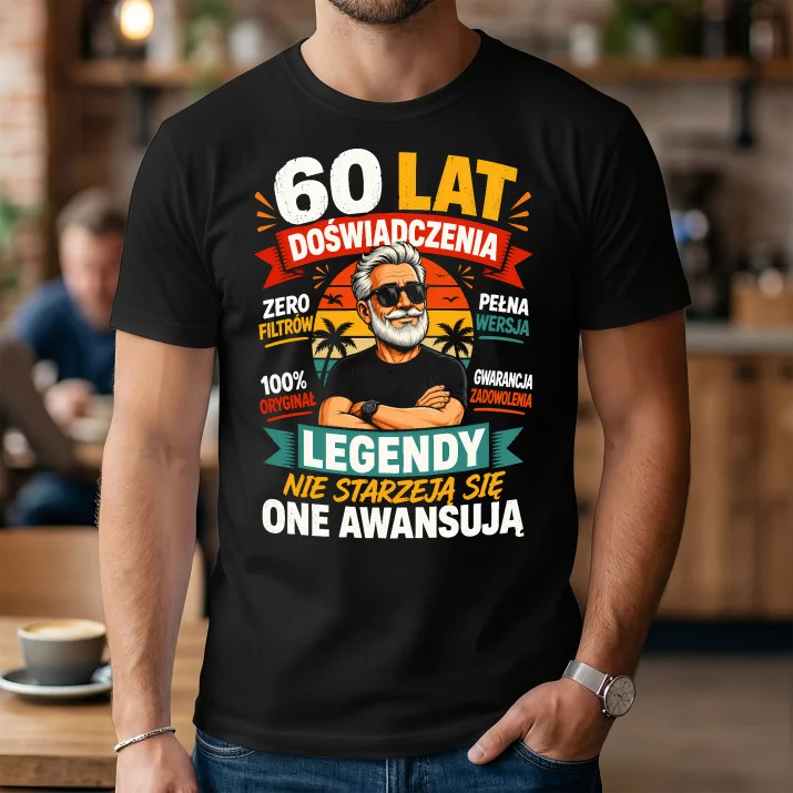 Koszulka Męska Dla 60 Latka Prezent Na 60 Urodziny Dla Mężczyzny: Legendy Awansują