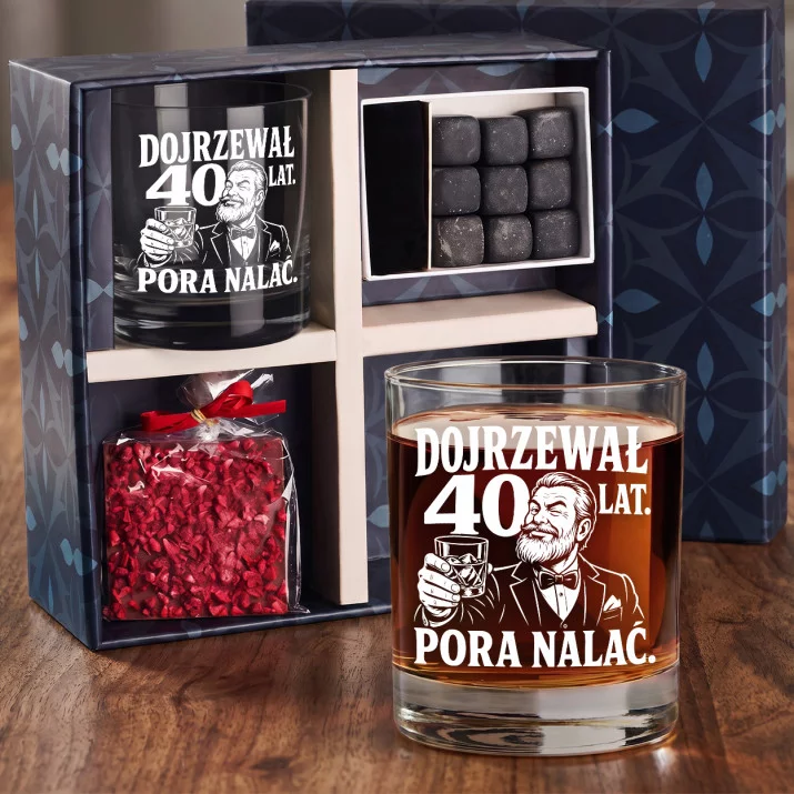 Zestaw Prezentowy Whisky Na 40 Rocznicę Ślubu Dla Mężczyzny: Dojrzewał 40 Lat Zestaw Prezentowy Whisky Na 40 Rocznicę Ślubu Dla Mężczyzny: Dojrzewał 40 Lat