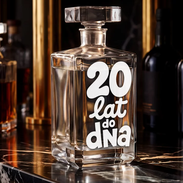 Karafka Do Wódki z Grawerem Dla 20 Latka Prezent Na 20 Urodziny: 20 Lat Do Dna