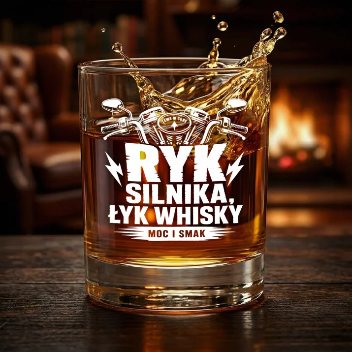 Szklanka Do Whisky Dla Fana Motocykli Prezent Dla Mężczyzny: Ryk Silnika, Łyk Whisky