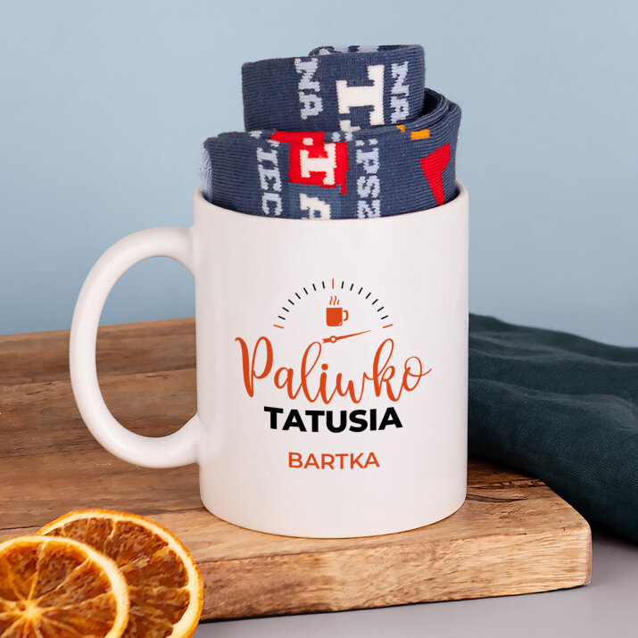 Paliwko tatusia - Skarpetki w kubku dla taty